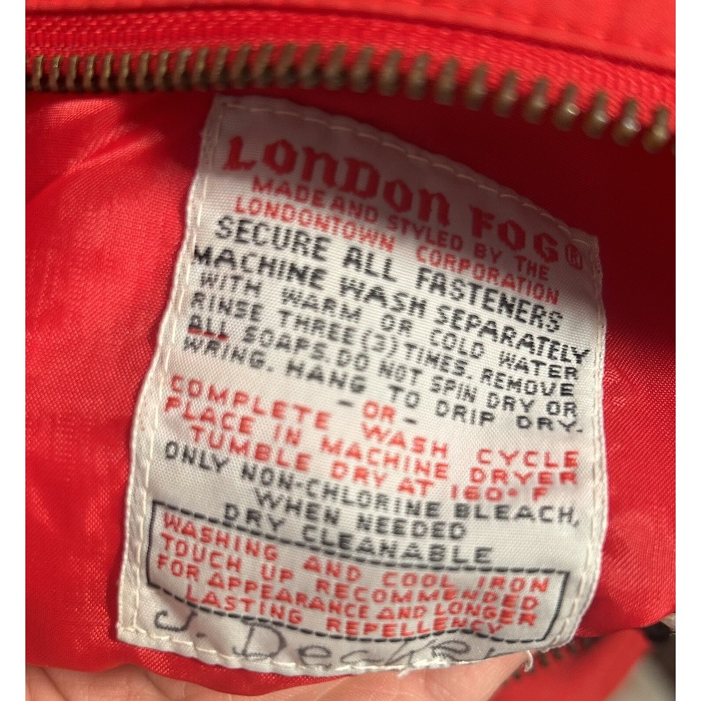 Vintage London Fog Winning Edge Jacket Red Hood Cinch Waist Medium Korea - Picture 6 of 11
